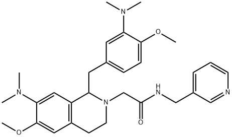 2(1H)-Isoquinolineacetamide, 7-(dimethylamino)-1-[[3-(dimethylamino)-4-methoxyphenyl]methyl]-3,4-dihydro-6-methoxy-N-(3-pyridinylmethyl)- 구조식 이미지