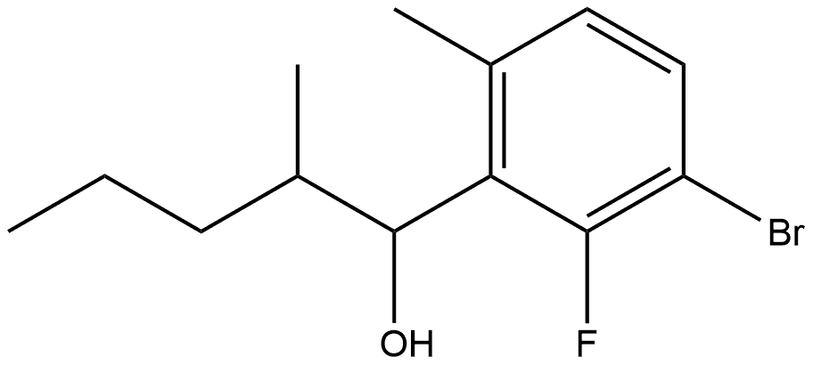 3-Bromo-2-fluoro-6-methyl-α-(1-methylbutyl)benzenemethanol Structure