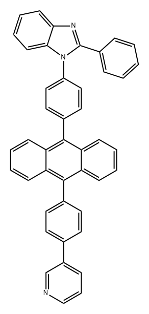 1H-Benzimidazole, 2-phenyl-1-[4-[10-[4-(3-pyridinyl)phenyl]-9-anthracenyl]phenyl]- Structure