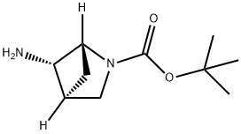 2-Azabicyclo[2.1.1]hexane-2-carboxylic acid, 5-amino-, 1,1-dimethylethyl ester, … 구조식 이미지