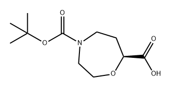 1,4-Oxazepine-4,7(5H)-dicarboxylic acid, tetrahydro-, 4-(1,1-dimethylethyl) ester, (7S)- 구조식 이미지