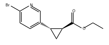 Cyclopropanecarboxylic acid, 2-(6-bromo-3-pyridinyl)-, ethyl ester, (1S,2S)- 구조식 이미지