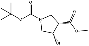 1,3-Pyrrolidinedicarboxylic acid, 4-hydroxy-, 1-(1,1-dimethylethyl) 3-methyl ester, (3S,4S)- Structure