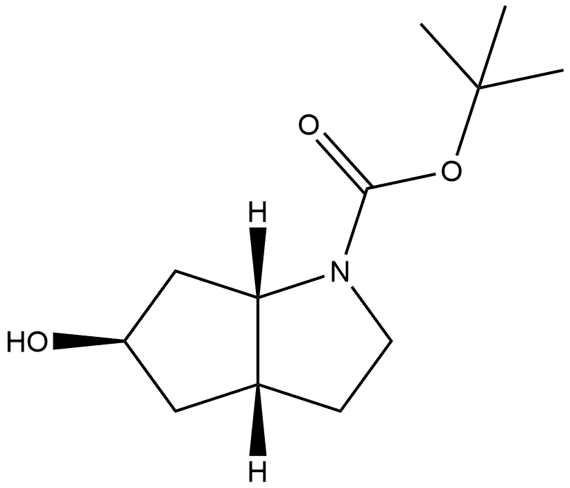 tert-butyl (3aR,5R,6aS)-5-hydroxy-octahydrocyclopenta[b]pyrrole-1-carboxylate Structure