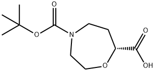 1,4-Oxazepine-4,7(5H)-dicarboxylic acid, tetrahydro-, 4-(1,1-dimethylethyl) ester, (7R)- Structure