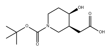 3-Piperidineacetic acid, 1-[(1,1-dimethylethoxy)carbonyl]-4-hydroxy-, (3S,4R)- Structure