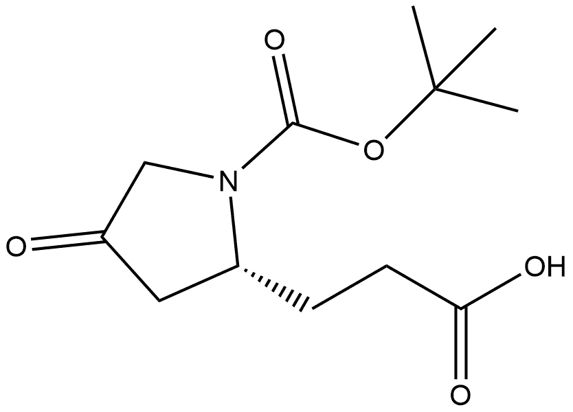 3-[(2R)-1-[(tert-butoxy)carbonyl]-4-oxopyrrolidin-2-yl]propanoic acid Structure