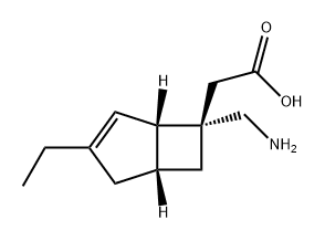 Bicyclo[3.2.0]hept-3-ene-6-acetic acid, 6-(aminomethyl)-3-ethyl-, (1S,5R,6S)- Structure