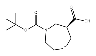 1,4-Oxazepine-4,6(5H)-dicarboxylic acid, tetrahydro-, 4-(1,1-dimethylethyl) ester, (6R)- Structure