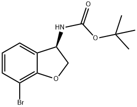 tert-butyl N-[(3R)-7-bromo-2,3-dihydro-1-benzofuran-3-yl]carbamate Structure