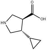 3-Pyrrolidinecarboxylic acid, 4-cyclopropyl-, (3S,4S)- Structure