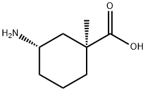 (1S,3S)-rel-3-amino-1-methylcyclohexane-1-carboxylic acid Structure