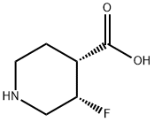 4-Piperidinecarboxylic acid, 3-fluoro-, (3S,4R)- Structure