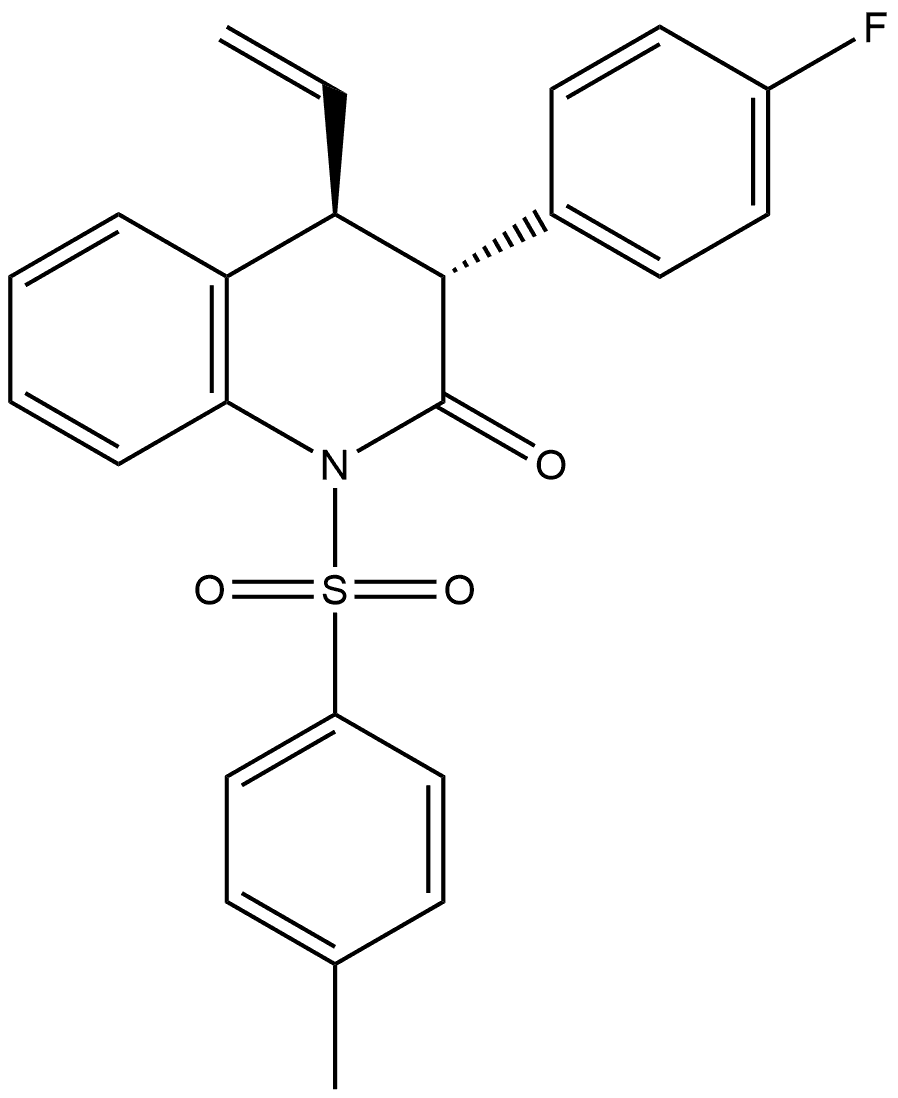 (3R,4S)-4-Ethenyl-3-(4-fluorophenyl)-3,4-dihydro-1-[(4-methylphenyl)sulfonyl]-2(1H)-quinolinone Structure