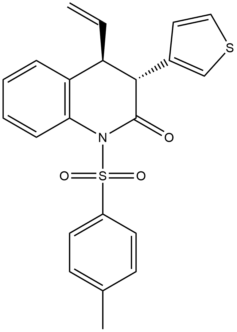 (3R,4S)-4-Ethenyl-3,4-dihydro-1-[(4-methylphenyl)sulfonyl]-3-(3-thienyl)-2(1H)-quinolinone Structure