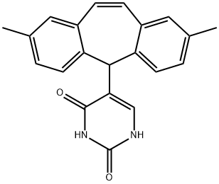 2,4(1H,3H)-Pyrimidinedione, 5-(2,8-dimethyl-5H-dibenzo[a,d]cyclohepten-5-yl)- Structure