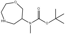 Carbamic acid, N-(hexahydro-1,4-oxazepin-6-yl)-N-methyl-, 1,1-dimethylethyl ester Structure