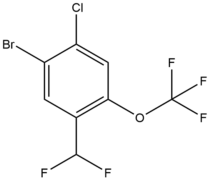 1-Bromo-2-chloro-5-(difluoromethyl)-4-(trifluoromethoxy)benzene Structure