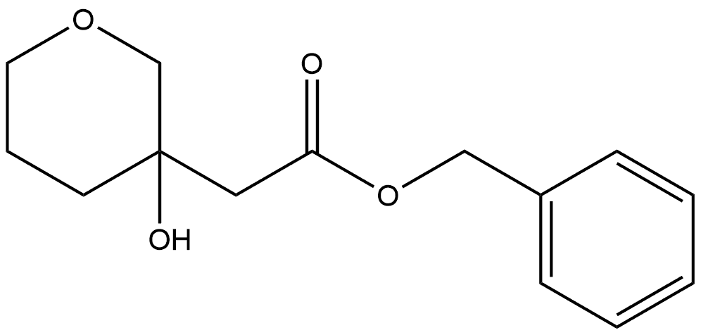 Phenylmethyl tetrahydro-3-hydroxy-2H-pyran-3-acetate Structure