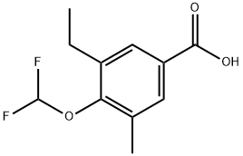 4-(difluoromethoxy)-3-ethyl-5-methylbenzoic acid Structure