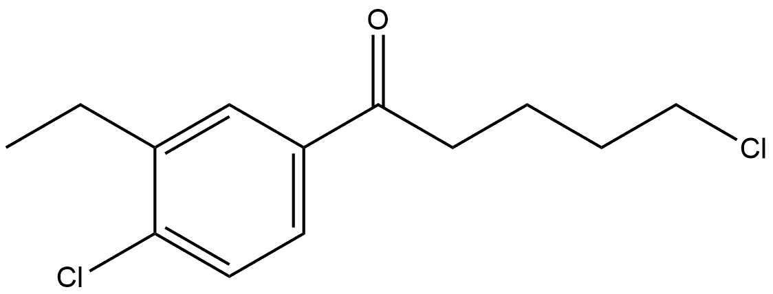 5-Chloro-1-(4-chloro-3-ethylphenyl)-1-pentanone Structure