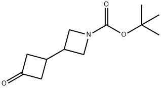 1-Azetidinecarboxylic acid, 3-(3-oxocyclobutyl)-, 1,1-dimethylethyl ester Structure