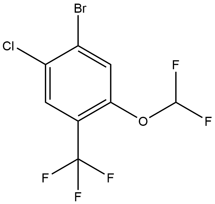 1-Bromo-2-chloro-5-(difluoromethoxy)-4-(trifluoromethyl)benzene Structure