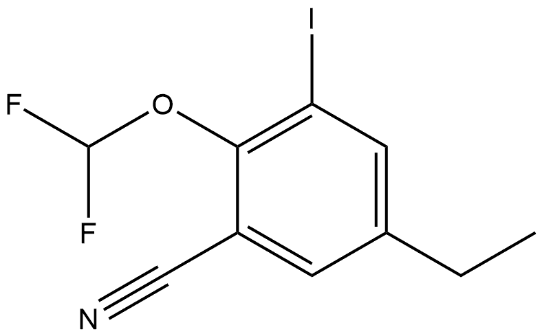 2-(Difluoromethoxy)-5-ethyl-3-iodobenzonitrile Structure