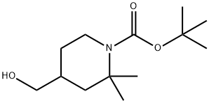 tert-butyl 4-(hydroxymethyl)-2,2-dimethyl-piperidine-1-carboxylate Structure
