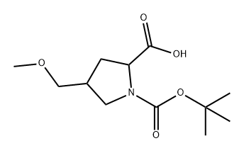 1,2-Pyrrolidinedicarboxylic acid, 4-(methoxymethyl)-, 1-(1,1-dimethylethyl) ester 구조식 이미지
