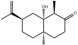 2(1H)-Naphthalenone, octahydro-8a-hydroxy-1,4a-dimethyl-7-(1-methylethenyl)-, (1R,4aR,7R,8aR)- 구조식 이미지