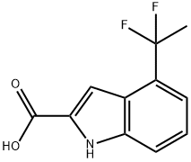 1H-Indole-2-carboxylic acid, 4-(1,1-difluoroethyl)- Structure