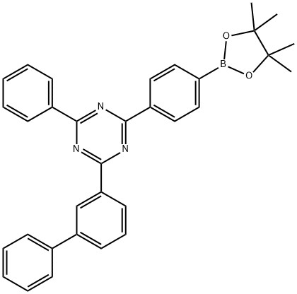 1,3,5-Triazine, 2-[1,1'-biphenyl]-3-yl-4-phenyl-6-[4-(4,4,5,5-tetramethyl-1,3,2-dioxaborolan-2-yl)phenyl]- Structure