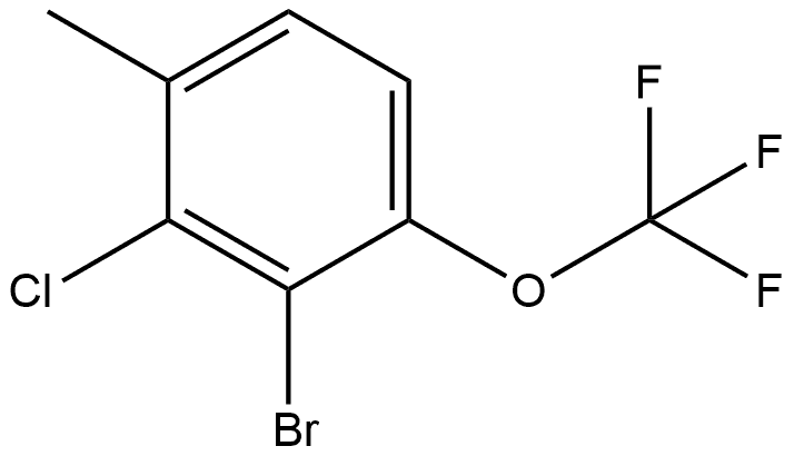 2-Bromo-3-chloro-4-methyl-1-(trifluoromethoxy)benzene 구조식 이미지