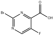 4-Pyrimidinecarboxylic acid, 2-bromo-5-fluoro- Structure