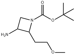 1-Azetidinecarboxylic acid, 3-amino-2-(2-methoxyethyl)-, 1,1-dimethylethyl ester Structure