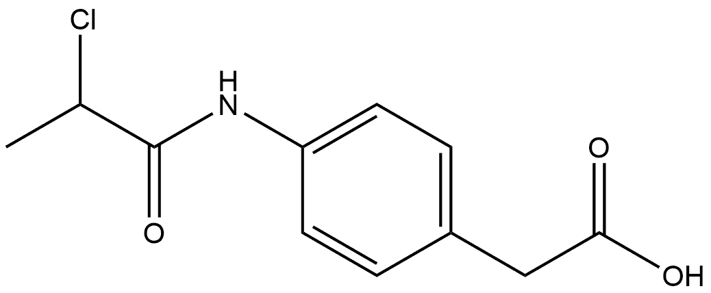 4-[(2-Chloro-1-oxopropyl)amino]benzeneacetic acid Structure