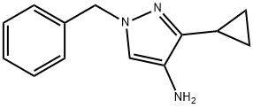 1H-Pyrazol-4-amine, 3-cyclopropyl-1-(phenylmethyl)- 구조식 이미지