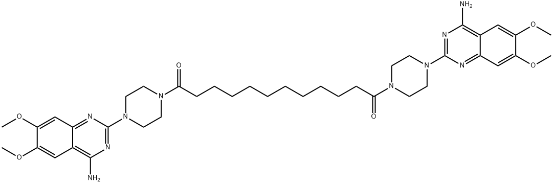 1,12-Dodecanedione, 1,12-bis[4-(4-amino-6,7-dimethoxy-2-quinazolinyl)-1-piperazinyl]- Structure