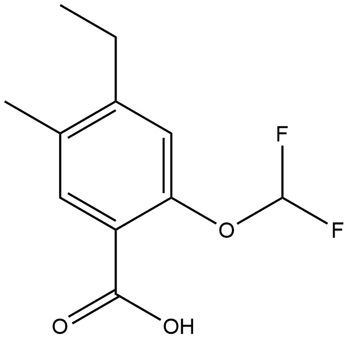 2-(Difluoromethoxy)-4-ethyl-5-methylbenzoic acid Structure