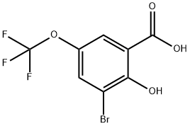 3-Bromo-2-hydroxy-5-(trifluoromethoxy)benzoic acid Structure