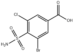 3-bromo-5-chloro-4-sulfamoylbenzoic acid Structure