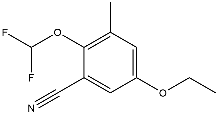 2-(Difluoromethoxy)-5-ethoxy-3-methylbenzonitrile Structure