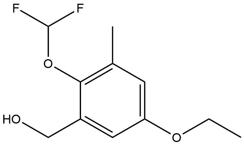 2-(Difluoromethoxy)-5-ethoxy-3-methylbenzenemethanol Structure