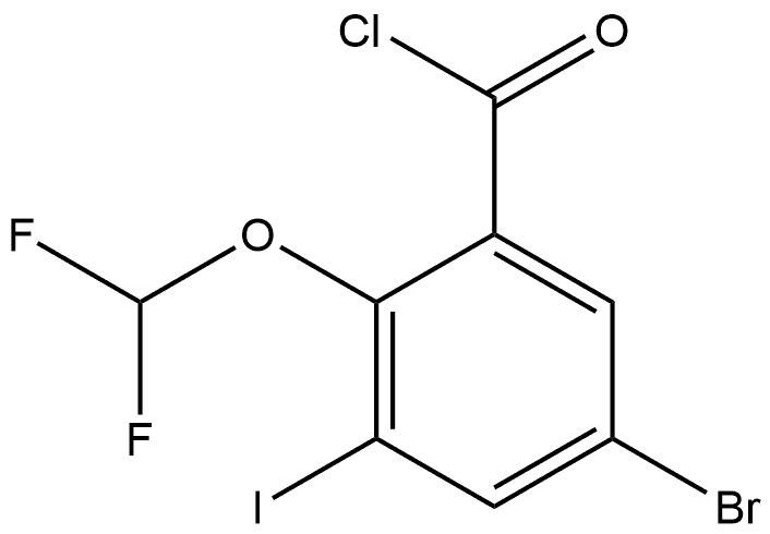 5-Bromo-2-(difluoromethoxy)-3-iodobenzoyl chloride Structure