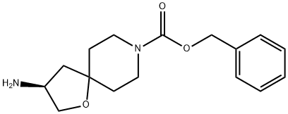 1-Oxa-8-azaspiro[4.5]decane-8-carboxylic acid, 3-amino-, phenylmethyl ester, (3S)- Structure