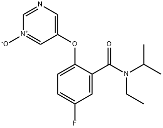 N-Ethyl-5-fluoro-N-(1-methylethyl)-2-[(1-oxido-5-pyrimidinyl)oxy]benzamide Structure