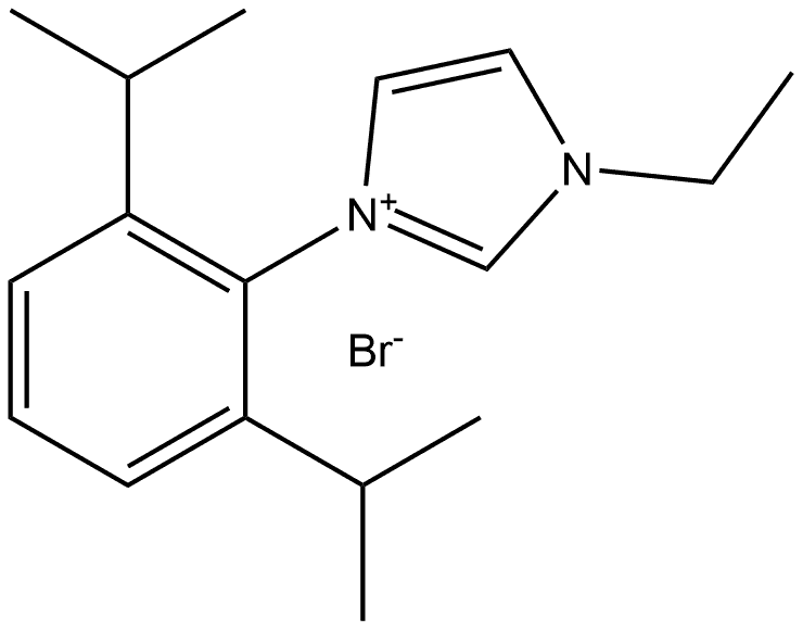 3-[2,6-bis(1-methylethyl)
phenyl]-1-ethyl-1H-Imidazolium bromide Structure