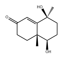 2(3H)-Naphthalenone, 4,4a,5,6,7,8-hexahydro-5,8-dihydroxy-4a,8-dimethyl-, (4aR,5R,8S)- Structure