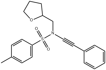 Benzenesulfonamide, 4-methyl-N-(2-phenylethynyl)-N-[(tetrahydro-2-furanyl)methyl]- 구조식 이미지